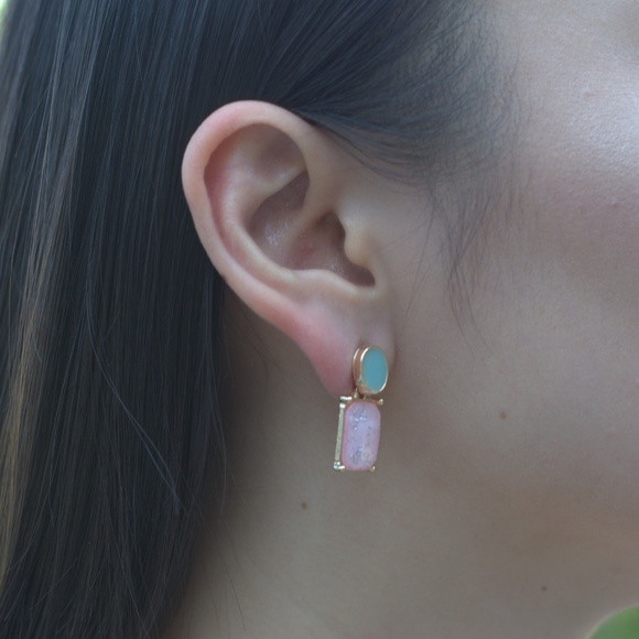 Beautiful Rose Pink Stud Earrings - Picture 3 of 3